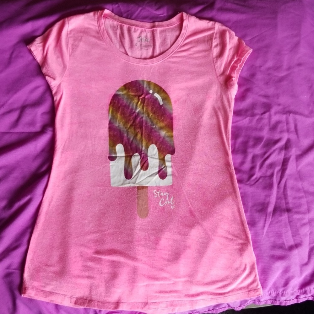 Hot pink 'stay cool' popsicle tshirt